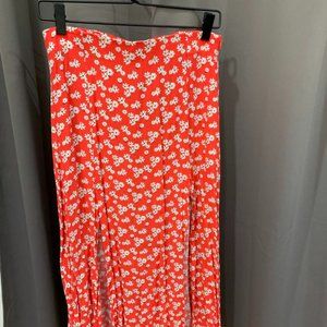 Red Floral Skirt